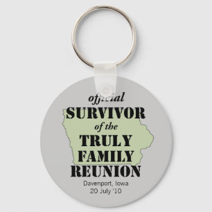 Official Survivor of Family Reunion - Iowa Keychain