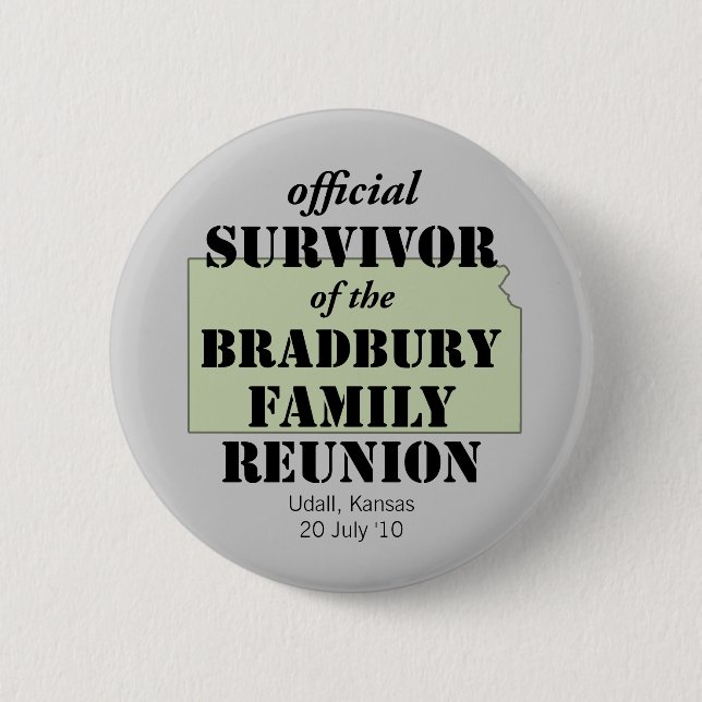 Official Survivor of Family Reunion - Kansas Button (Front)