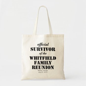 Official Survivor Of Our Family Reunion Tote Bag by FamilyTreed at Zazzle
