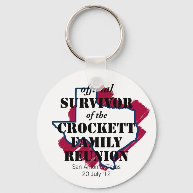 Official Survivor of Texas Family Reunion (red) Keychain (Front)