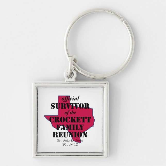 Official Survivor of Texas Family Reunion (red) Keychain (Front)