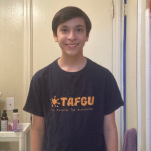 Official TAFGU Kids T-Shirt - orange on navy