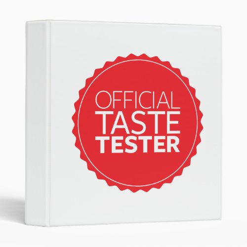 Official Taste Tester 3 Ring Binder
