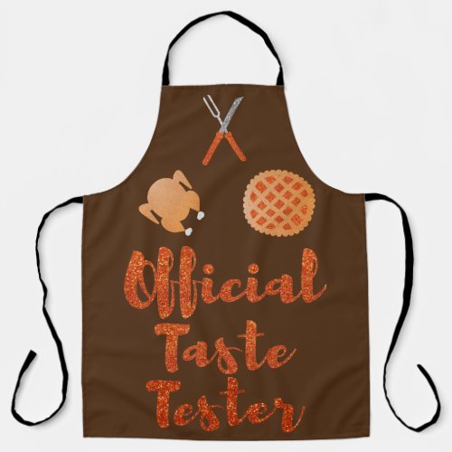 Official Taste Tester Thanksgiving Glitter Apron