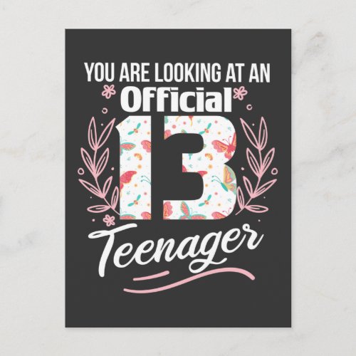 Official Teenager 13 Years Old Daughter Niece Postcard