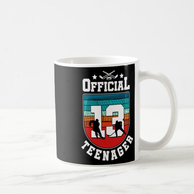 Official Teenager 13th Birthday 13 Year Boy Hockey Coffee Mug (Right)