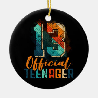 Official Teenager 13th Birthday 13 Year Old Bday P Ceramic Ornament