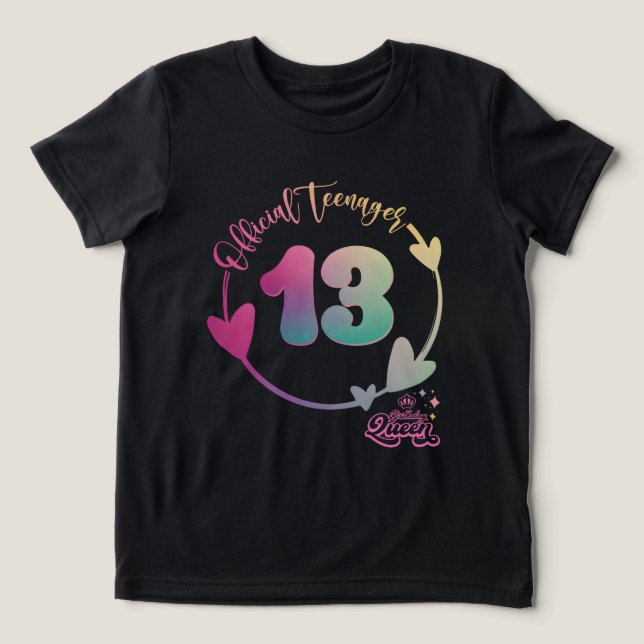 Official Teenager 13th Birthday 13 Year Old Gifts Tri-Blend Shirt (Design Front)
