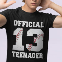 Official Teenager 13th Birthday Baseball 13 year