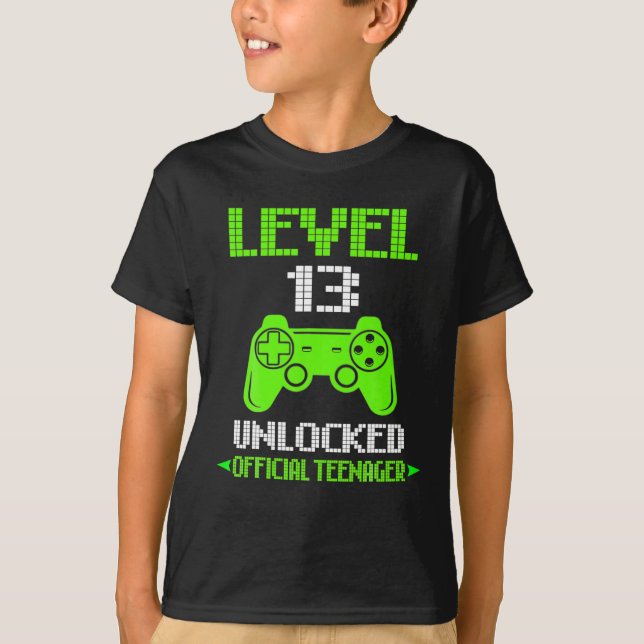 Official Teenager 13th Birthday Boy Level 13 T-Shirt (Front)