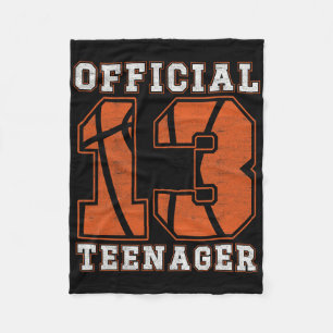 Official Teenager 13th Birthday Boy Party Bysketby Fleece Blanket