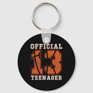 Official Teenager 13th Birthday Boy Party Bysketby Keychain