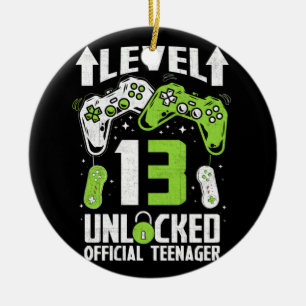 Official Teenager 13th Birthday Level 13 Unlocked Ceramic Ornament