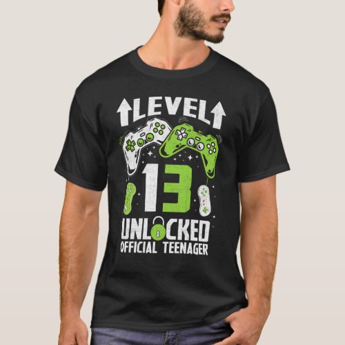 Official Teenager 13th Birthday Level 13 Unlocked T_Shirt