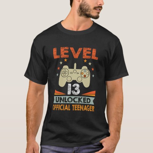 Official Teenager 13Th Birthday Level 13 Unlocked  T_Shirt