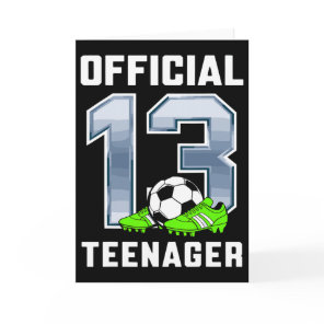 Official Teenager 13th Brithday Party Soccer Theme Card