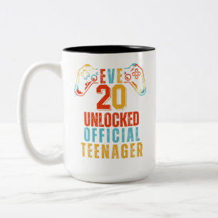 Official Teenager 20th Birthday Boy Level 20 Two-Tone Coffee Mug