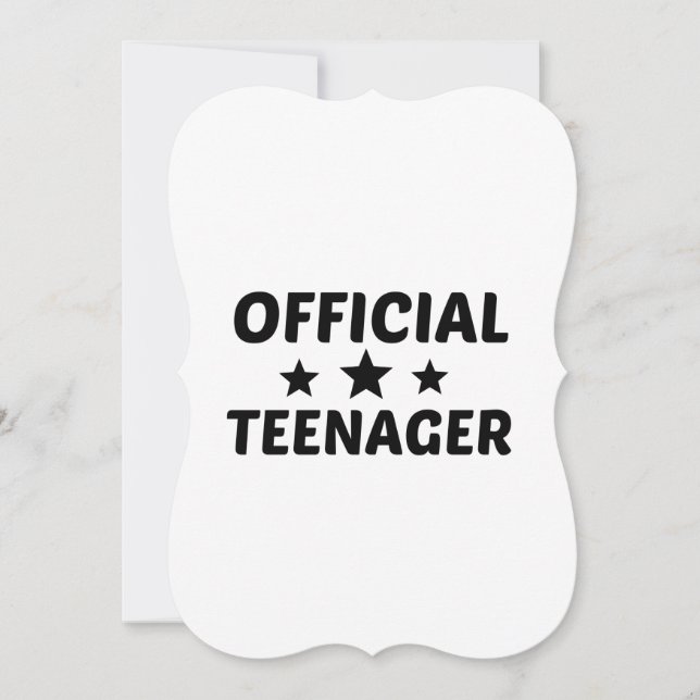 OFFICIAL TEENAGER ANNOUNCEMENT (Front)