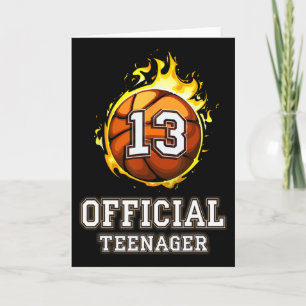 Official Teenager Bysketbyll 13th Birthday Gift Card