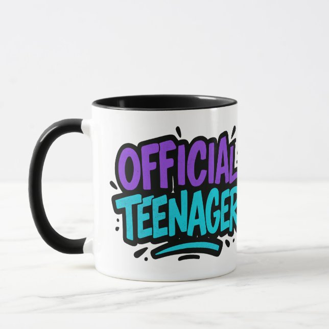 Official Teenager – Fun 13th Birthday for teens Mug (Left)