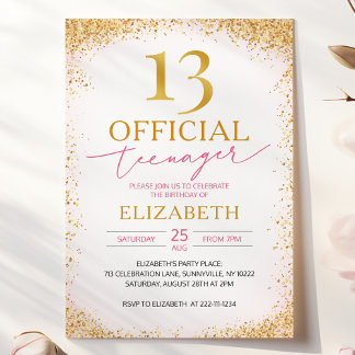Official Teenager Girl 13th Birthday Invitation