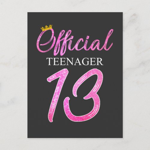 Official Teenager Girl Princess 13th Birthday 2008 Postcard