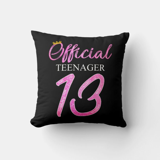 Official Teenager Girl Princess 13th Birthday 2008 Throw Pillow (Front)