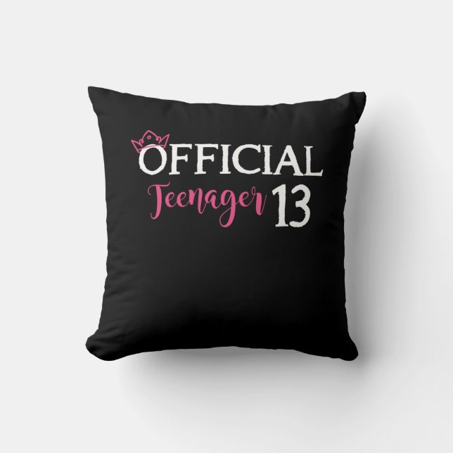 Official Teenager Girl Princess 13th Birthday Throw Pillow (Front)