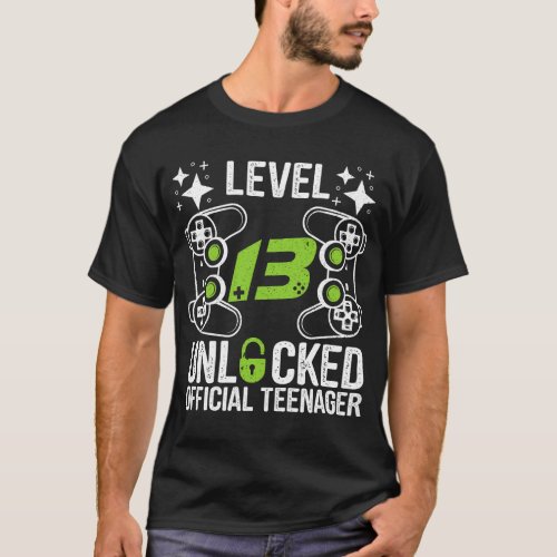 Official Teenager Level 13 Unlocked Birthday Gifts T_Shirt
