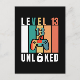 Official Teenager Level 13 Unlocked Birthday Holiday Postcard