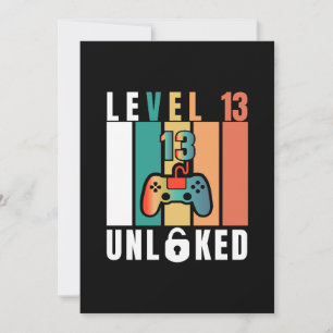Official Teenager Level 13 Unlocked Birthday Invitation
