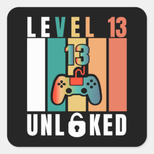 Official Teenager Level 13 Unlocked Birthday Square Sticker