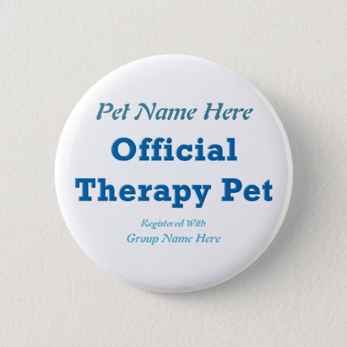 Official Therapy Pet Pinback Button