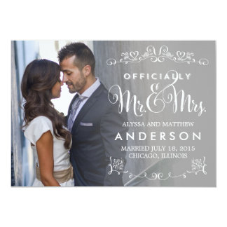 Official Titles Wedding Announcement - Gray