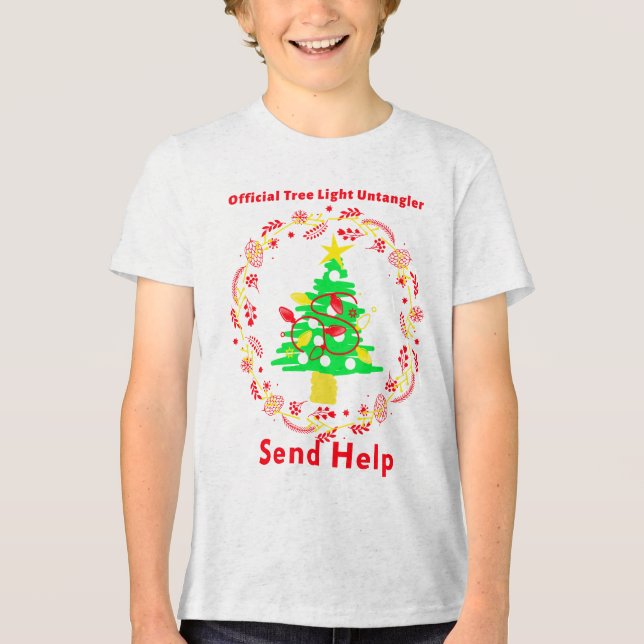 Official Tree Light Untangler – Send Help Tri-Blend Shirt (Front)