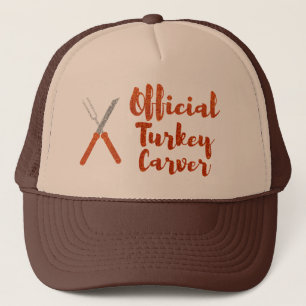 Official Turkey Carver Thanksgiving Glitter Trucker Hat