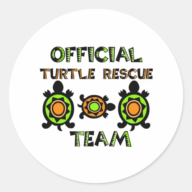 Official Turtle Rescue Team 1 Classic Round Sticker (Front)