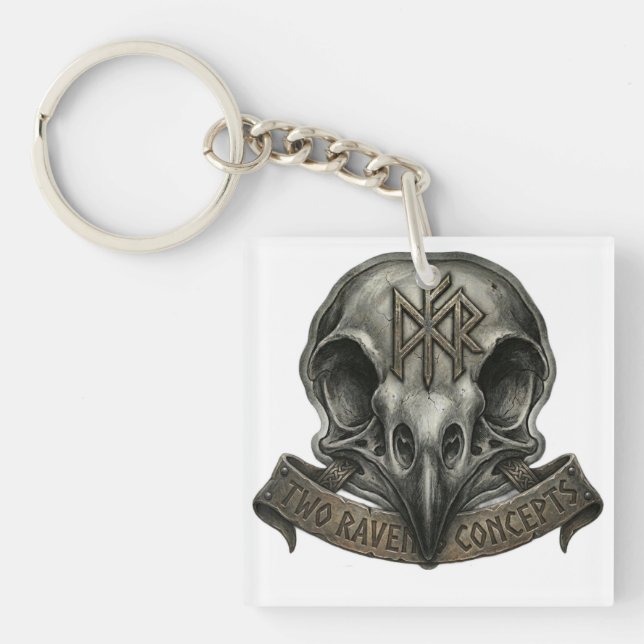 Official Two Raven Concepts Brand Logo Acrylic  Keychain (Front)