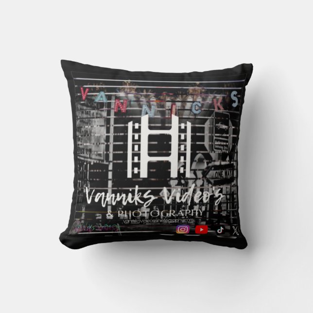 Official Van Fan Throw Pillow_VenniceLogo Pillow (Front)