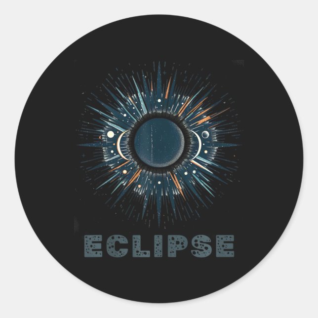 Official Vintage Solar Eclipse  Classic Round Sticker (Front)