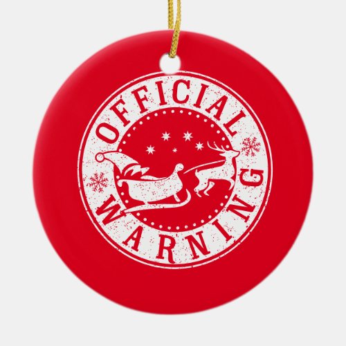 official warning santas naughty list ceramic ornament
