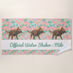 Official Water Shaker : Custom Golden Retriever Beach Towel