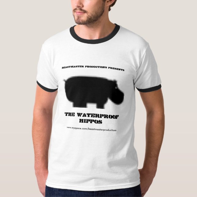 Official Waterproof Hippos Ringer T-Shirt (Front)
