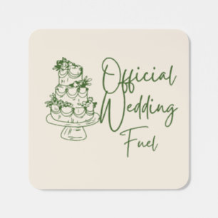 Official Wedding Fuel Olive Green And Beige Boho Square Sticker
