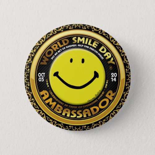 Official World Smile Day 2014 Ambassador Button
