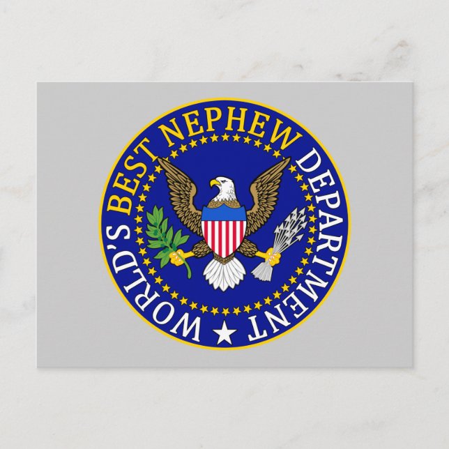 Official World's Best Nephew Department Seal Postcard (Front)