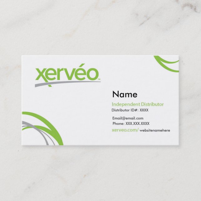 Official Xerveo Business Cards (Front)