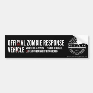 Official Zombie Response Vehicle Bumper Sticker