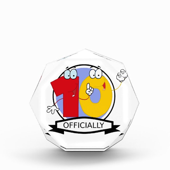 Officially 10 Birthday Banner Acrylic Award (Front)