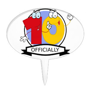 Officially 10 Birthday Banner Cake Topper
